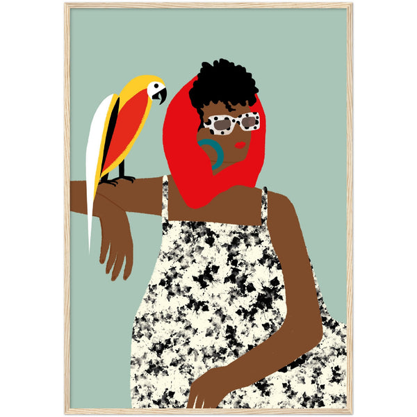 Poster: Woman and Parrot