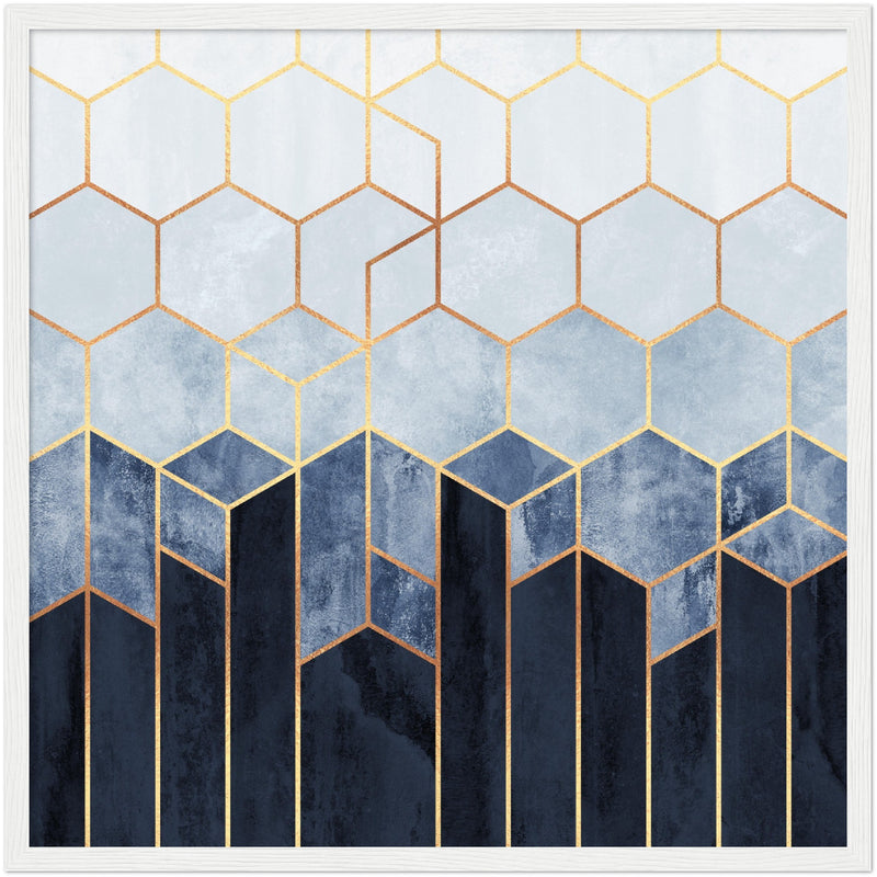 Poster: Soft Blue Hexagons