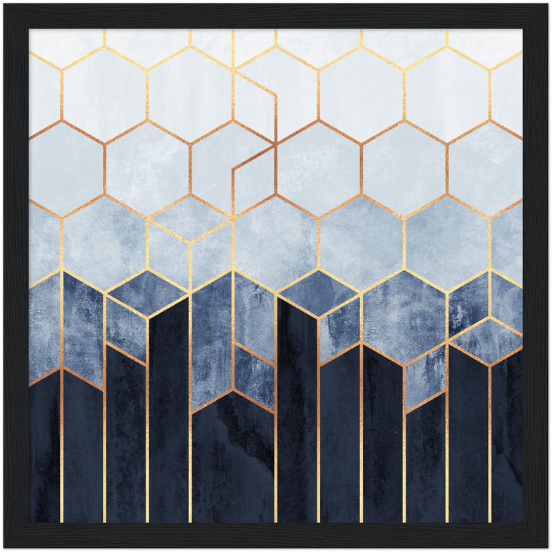 Poster: Soft Blue Hexagons