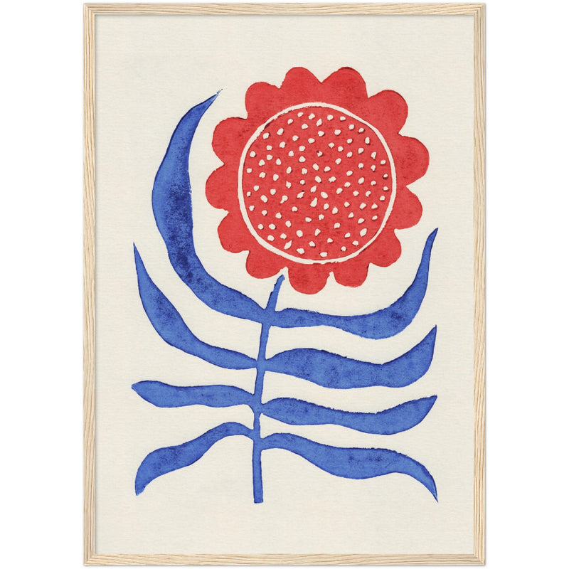 Poster: Red Flower / Lino Print