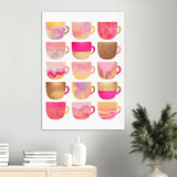 Poster: Pretty Pink Coffee Cups