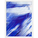 Poster: White on Blue Brush Strokes