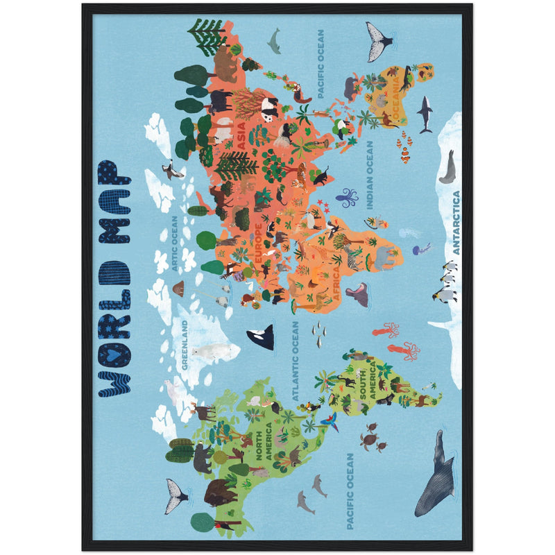 Poster: World map for kids