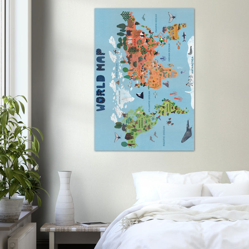 Poster: World map for kids