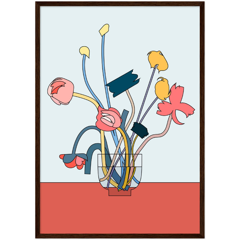 Poster: Flowers in a glass vase