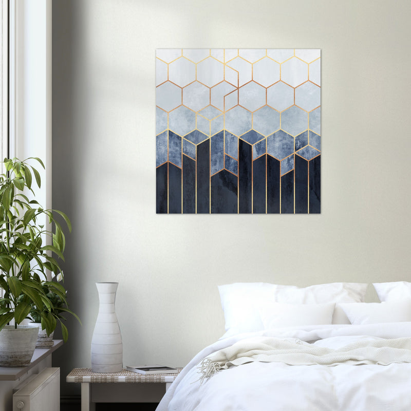 Poster: Soft Blue Hexagons