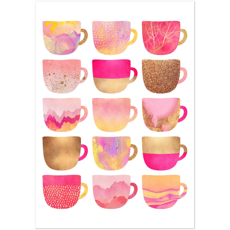 Poster: Pretty Pink Coffee Cups