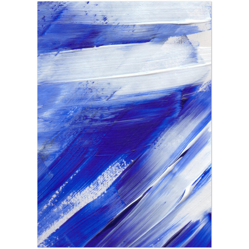 Poster: White on Blue Brush Strokes